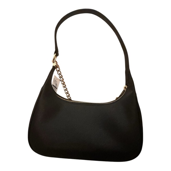 Michael Kors Black PIPER Tote, Shoulder Bag With Chain Accents Pebbled Leather - Picture 5 of 16